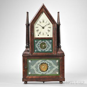 Birge & Fuller "Double Candlestick" Wagon Spring Steeple Clock
