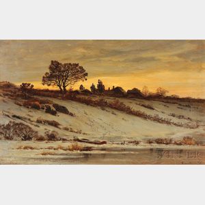 John Joseph Enneking (American, 1841-1916) Winter Scene at Dusk