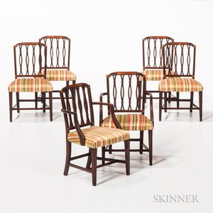 Two Miniature Armchairs and Four Miniature Side Chairs in the Style of John and Thomas Seymour