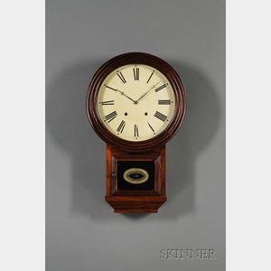 Rosewood Round Top Thirty-Day Fusee Wall Clock by Atkins Clock Company