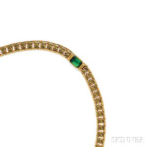 18kt Gold and Green Tourmaline Necklace