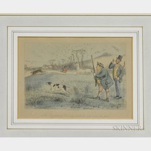 Framed John Leech Print of a Hunting Scene