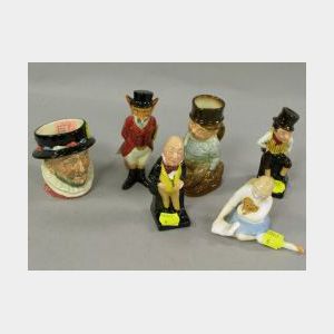 Six Royal Doulton Ceramic Figurines and a Small Toby