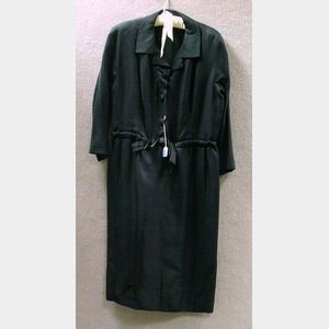 Vintage 1960s Balenciaga Black Silk Dress