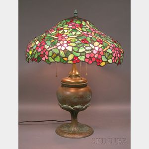 Mosaic Glass and Bronze Table Lamp