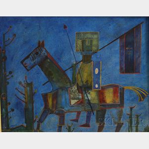 American School, 20th Century Medieval Rider, Abstract