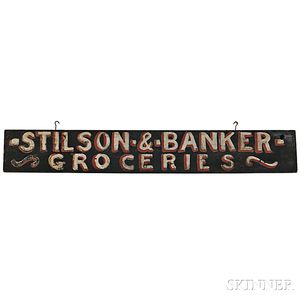 Painted "STILSON & BANKER/ GROCERIES" Sign