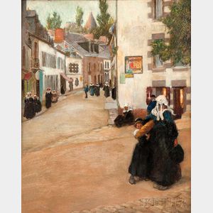David Adolf Constant Artz (Dutch, 1837-1890) A Street in Old Delft, Holland