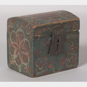 Small Paint Decorated Dome-top Trinket Box