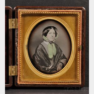 Sixth Plate Daguerreotype Portrait of a Young Woman