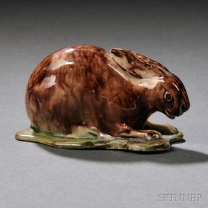 Staffordshire Cream-colored Earthenware Model of a Rabbit