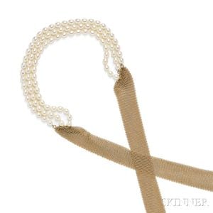 18kt Gold and Freshwater Pearl Necklace