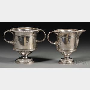 George III Silver Urn-form Creamer and Sugar