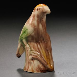 Staffordshire Cream-colored Earthenware Model of a Parrot