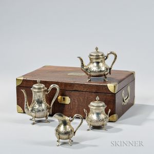 Four-piece French .950 Silver-gilt Tea and Coffee Service