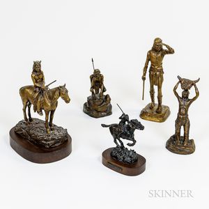 Five Bronze Sculptures of Native Americans