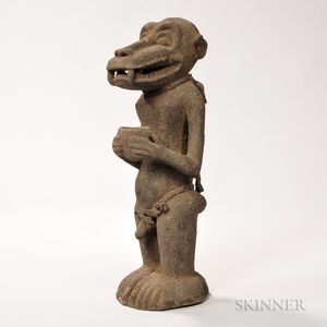 Carved Baule Monkey Spirit Figure
