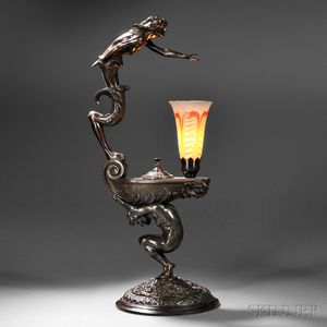 Aladdin Figural Lamp, Possibly Tiffany