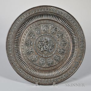 Silvered Repousse Dish