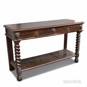 Baroque-style Carved Oak Table
