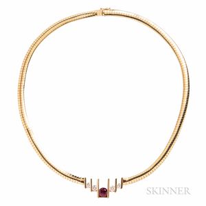 14kt Gold, Ruby, and Diamond Necklace