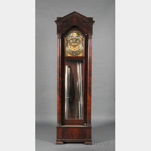 Waltham Mahogany and Quarter-chiming Long Case Clock