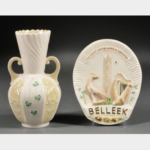 Two Belleek Porcelain Items
