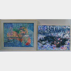 Two Framed Mid-20th Century American Paintings: Margaret Somes, Untitled, #2