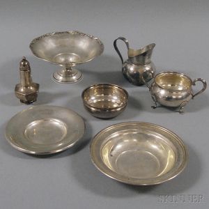 Seven Small Pieces of Sterling Silver Tableware