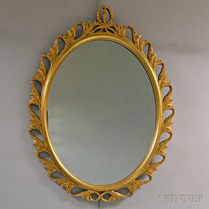 Carved Giltwood Oval Mirror