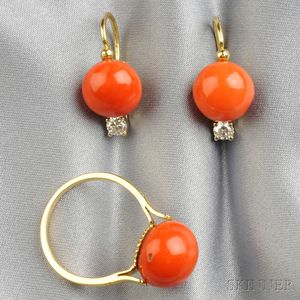 18kt Gold and Coral Suite