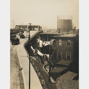 Rebecca Lepkoff (American, 1916-2014) Bridge and Laundry, New York City