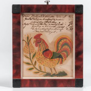 American School, Mid-19th Century Portrait of a Rooster