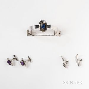 Five Pieces of Los Castillo Sterling Silver Jewelry