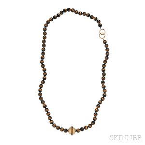 18kt Gold and Tiger's Eye Quartz Necklace, Paloma Picasso for Tiffany & Co.