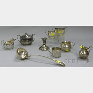 Nine Pieces of Small Sterling Silver Tableware