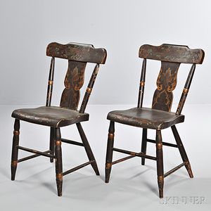 Pair of Paint-decorated Side Chairs