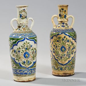 Pair of Glazed Pottery Vases