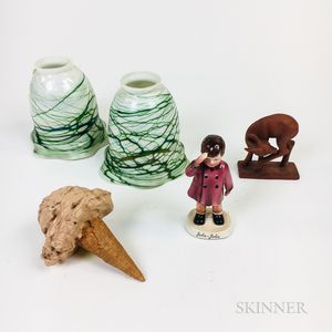 Five Decorative Glass and Ceramic Items