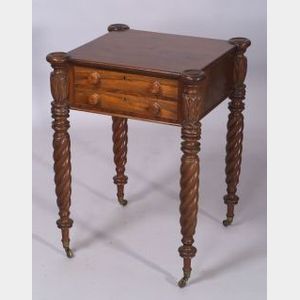 Classical Mahogany Carved and Rosewood Veneer Work Table