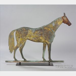 Rare Molded Sheet Copper and Cast Iron "Lexington" Standing Horse Weather Vane