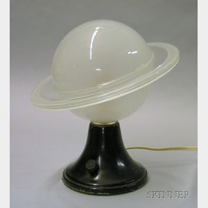 Art Deco Glass Saturn Desk Lamp