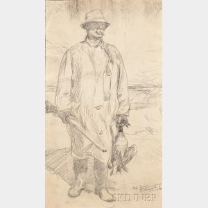Frank Weston Benson (American, 1862-1951) Three Figure Studies: Old Tom, Tired N...