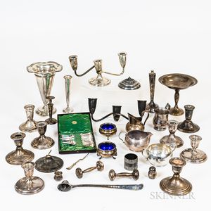 Group of Sterling Silver and Silver-plated Weighted Tableware
