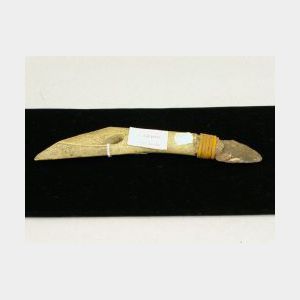 Alaskan Carved Bone Handle Knife.