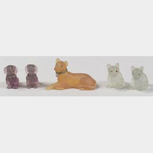 Group of Thirteen Miniature Czechoslovakian Glass Dog Figures