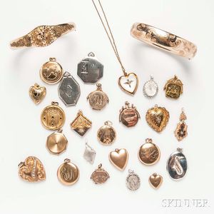 Group of Victorian Gold-filled and Sterling Silver Jewelry