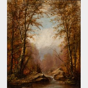 Carl C. Brenner (American, 1838-1888) Brook in an Autumn Wood