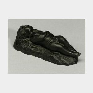 Wedgwood Black Basalt Model of a Sleeping Boy