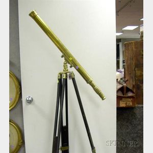 Brass Telescope with Wooden Tripod Base